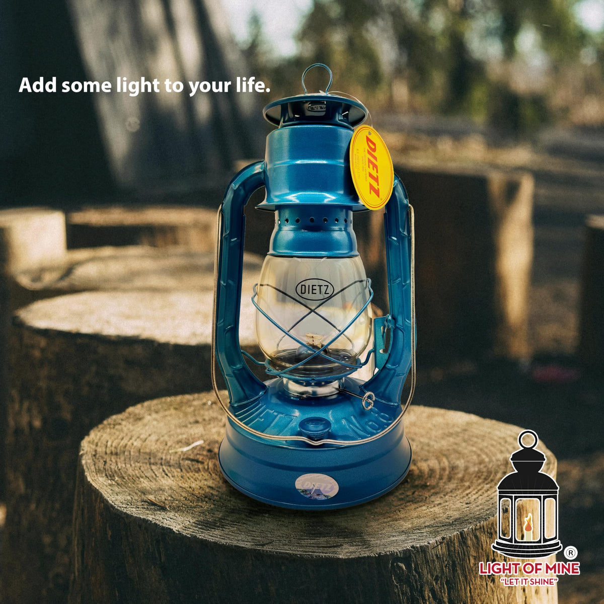 LIGHT OF MINE Dietz #08 Air Pilot Blue Oil Lantern, Multicolor, Metal, Model LOM-LAMP-8, with 7/8in Replacement Wick Strips